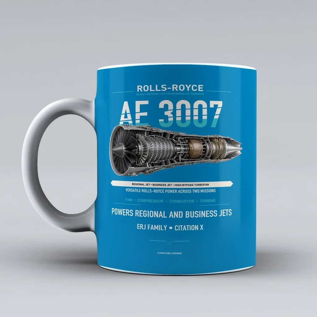 3007 Mug design on turquoise ae