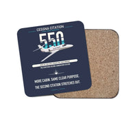 Thumbnail for Cessna Citation 550 - Citation II design on navy blue 1 piece coaster