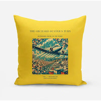 Thumbnail for VINTAGE G4386 - The Orchard Duster's Turn - Designed Pillows design on yellow