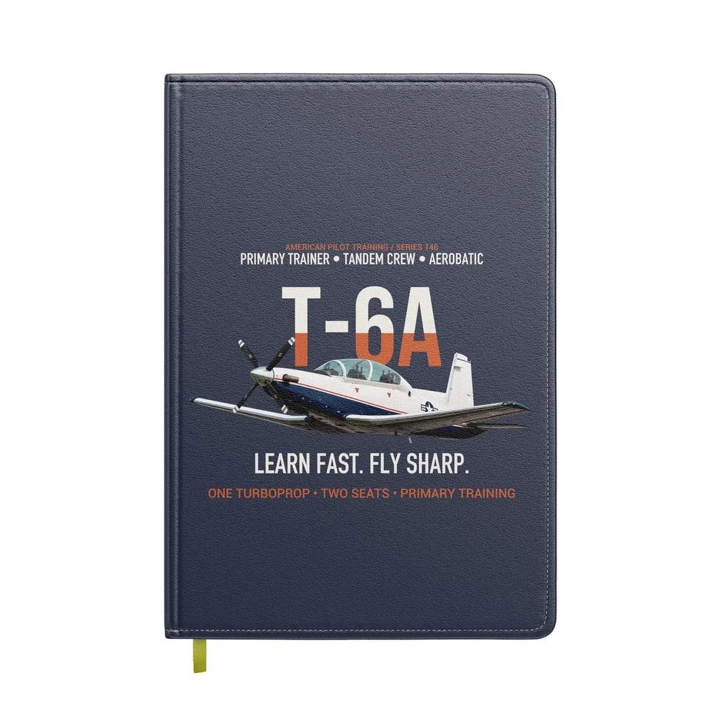 T-6A Texan II Train The Next Generation design on navy blue notebook