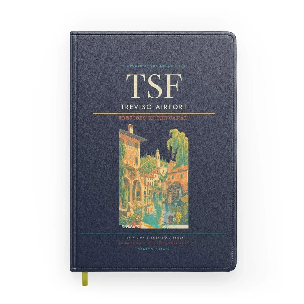 Treviso Airport (TSF) design on navy blue notebook