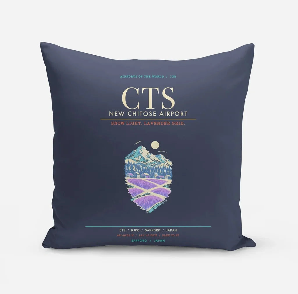 New Chitose Airport Sapporo CTS - Snowfield Lavender Grid - Navy Blue