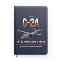 Thumbnail for C-2A Greyhound design on navy blue notebook