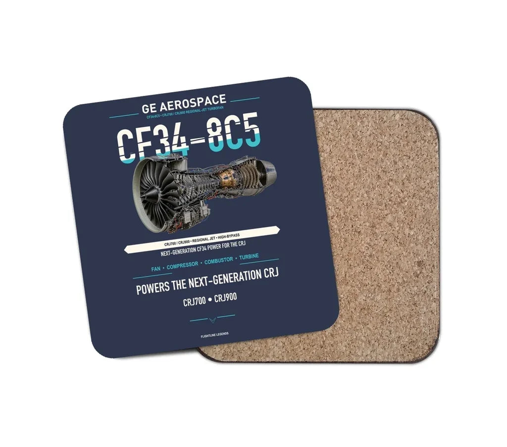 CF34-8C5 design on navy blue 1 piece coaster