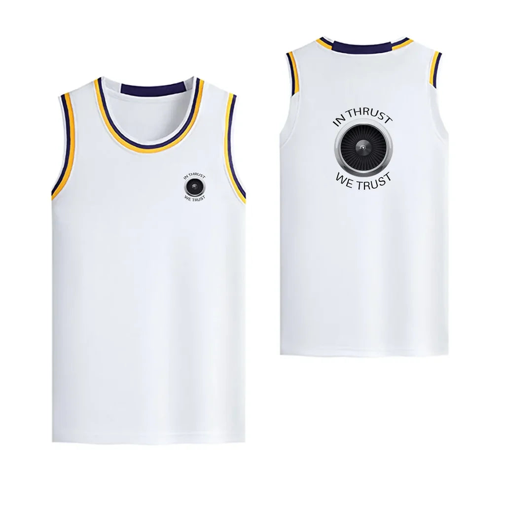 In Thrust We Trust Designed Basketball Style Sports Tank Tops - view 16