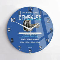 Thumbnail for CFM56-5B design on blue no frame wall clock