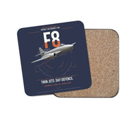 Thumbnail for Gloster Meteor F8 design on navy blue 1 piece coaster
