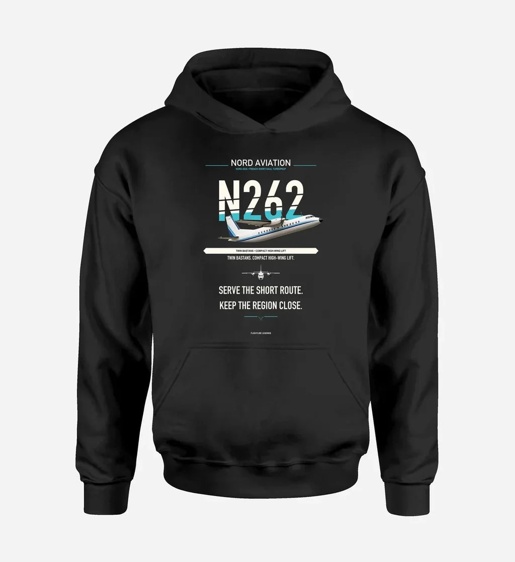 Nord 262A design on black hoodie single side