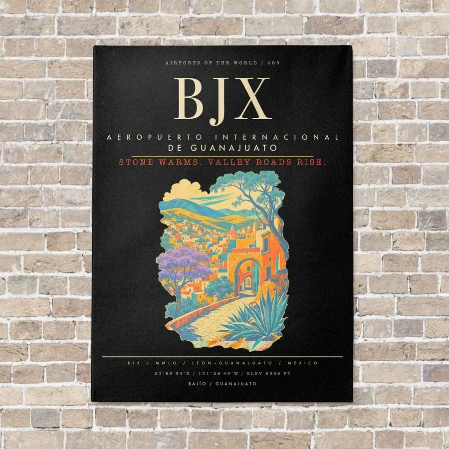 Aeropuerto Internacional de Guanajuato BJX - Canvas Framed - Black