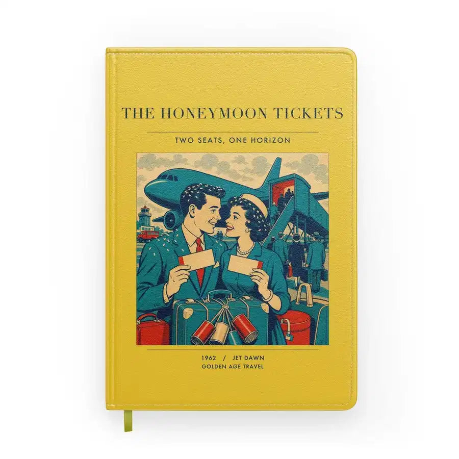 VINTAGE G4227 - The Honeymoon Tickets - Designed Notebooks design on yellow