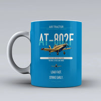 Thumbnail for Air Tractor AT-802F design on turquoise ceramic mug, double-side print
