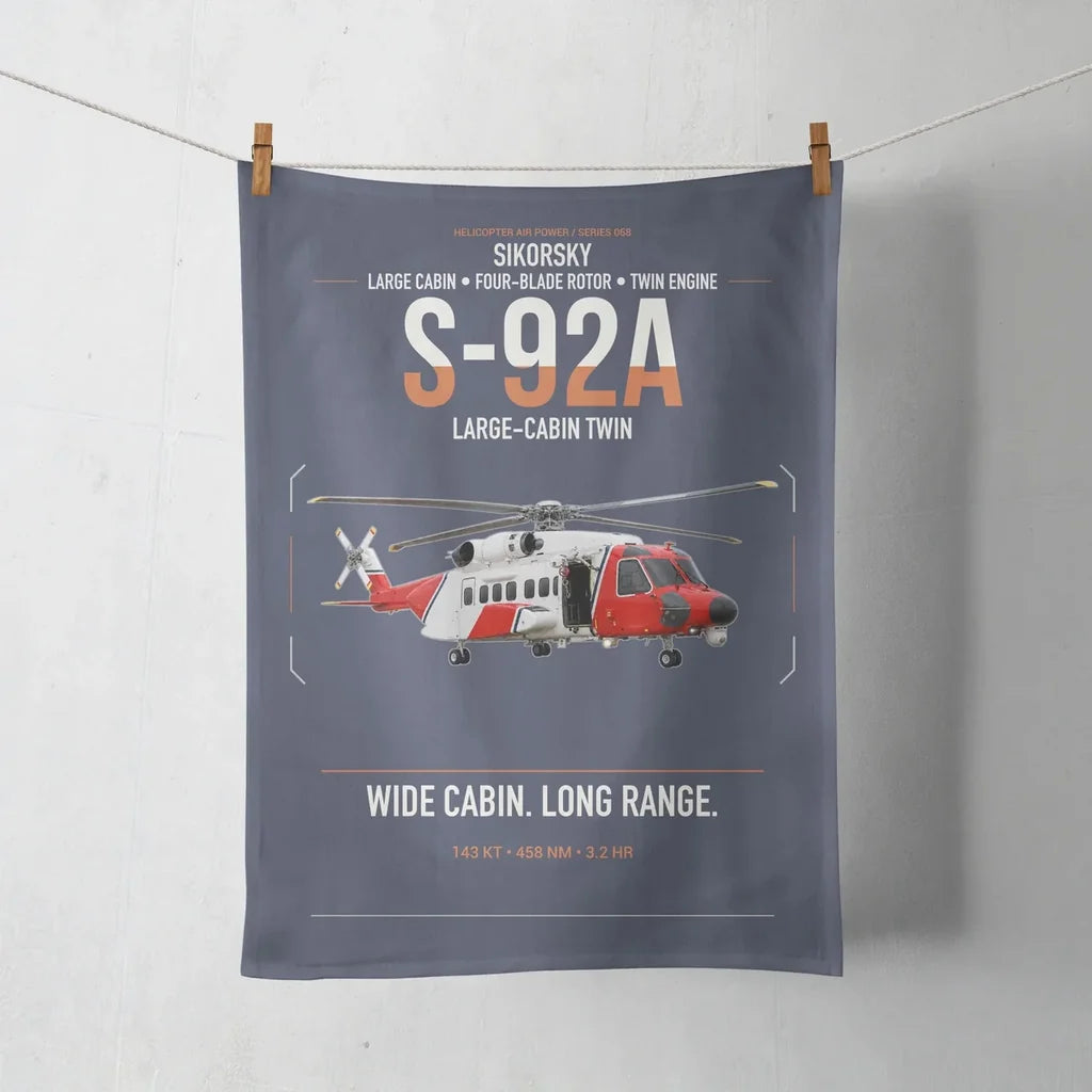 Sikorsky S-92A design on navy blue towel