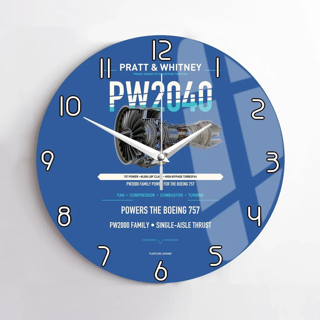 PW2040 design on blue no frame wall clock