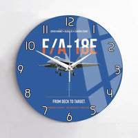 Thumbnail for F-A-18E Super Hornet Block III From Deck To Target design on blue no frame wall clock