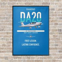 Thumbnail for Diamond DA20 vertical canvas print - framed - turquoise background