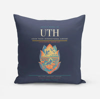 Thumbnail for Udon Thani International Airport (UTH) design on navy blue pillow