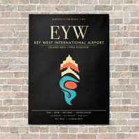 Thumbnail for Key West International Airport EYW - Canvas Framed - Black