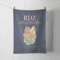 Thumbnail for Rodez–Aveyron Airport (RDZ) design on navy blue towel