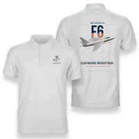 Thumbnail for Hawker Hunter F6 design on white double-side polo t-shirt, double-side print