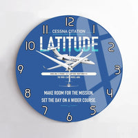 Thumbnail for Cessna Citation Latitude design on blue no frame wall clock