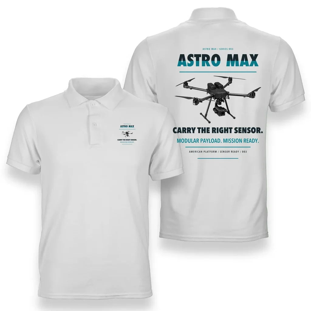 Freefly Astro Max design on white polo