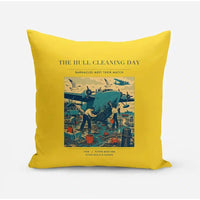 Thumbnail for VINTAGE G4273 - The Hull Cleaning Day - Designed Pillows design on yellow