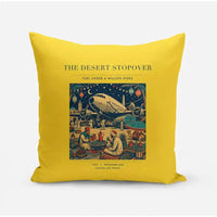 Thumbnail for VINTAGE G4090 - The Desert Stopover - Designed Pillows design on yellow