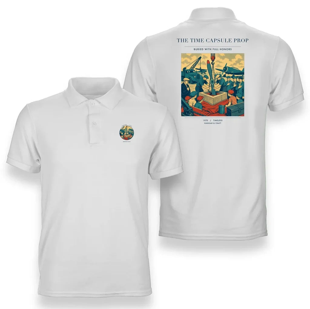 VINTAGE G4428 - The Time Capsule Prop - Double-Side Polo T-Shirt design on white