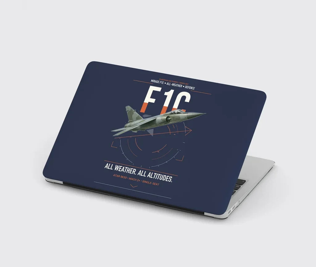 Dassault Mirage F1C design on navy blue MacBook case