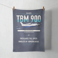 Thumbnail for Daher TBM 900 design on navy blue towel