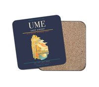 Thumbnail for Umeå Airport (UME) design on navy blue 1 piece coaster
