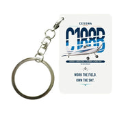 Thumbnail for Cessna A188B AgTruck design on white designed key chain, double-side print