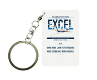 Thumbnail for Cessna Citation Excel design on white designed key chain, double-side print