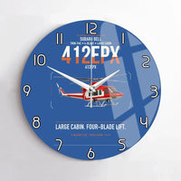 Thumbnail for SUBARU Bell 412EPX design on blue no frame wall clock