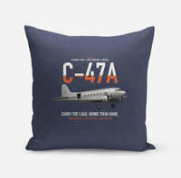 Thumbnail for C-47A Skytrain design on navy blue pillow