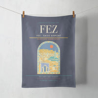 Thumbnail for Fes (FEZ) design on navy blue towel