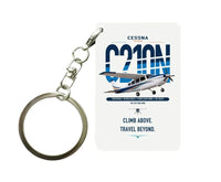 Thumbnail for Cessna T210N Centurion design on white designed key chain, double-side print