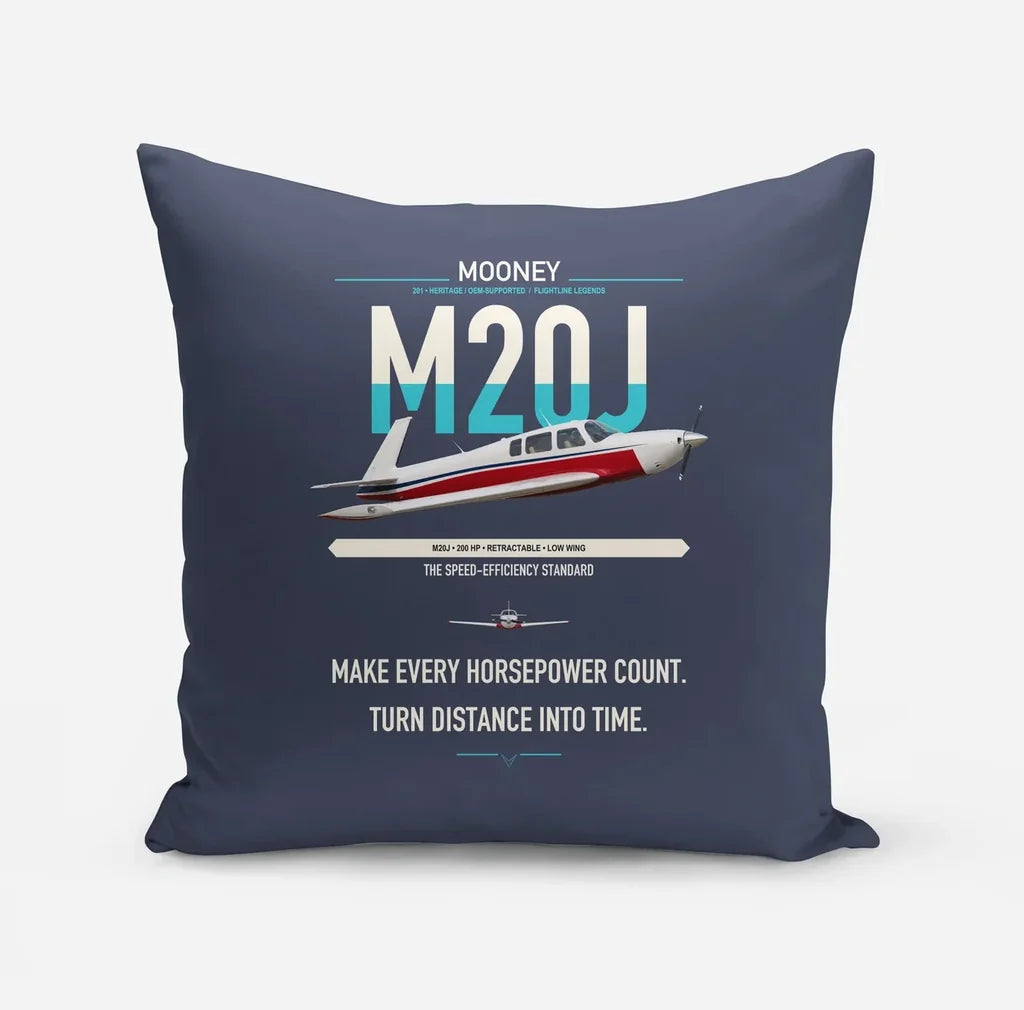Mooney M20J 201 design on navy blue pillow