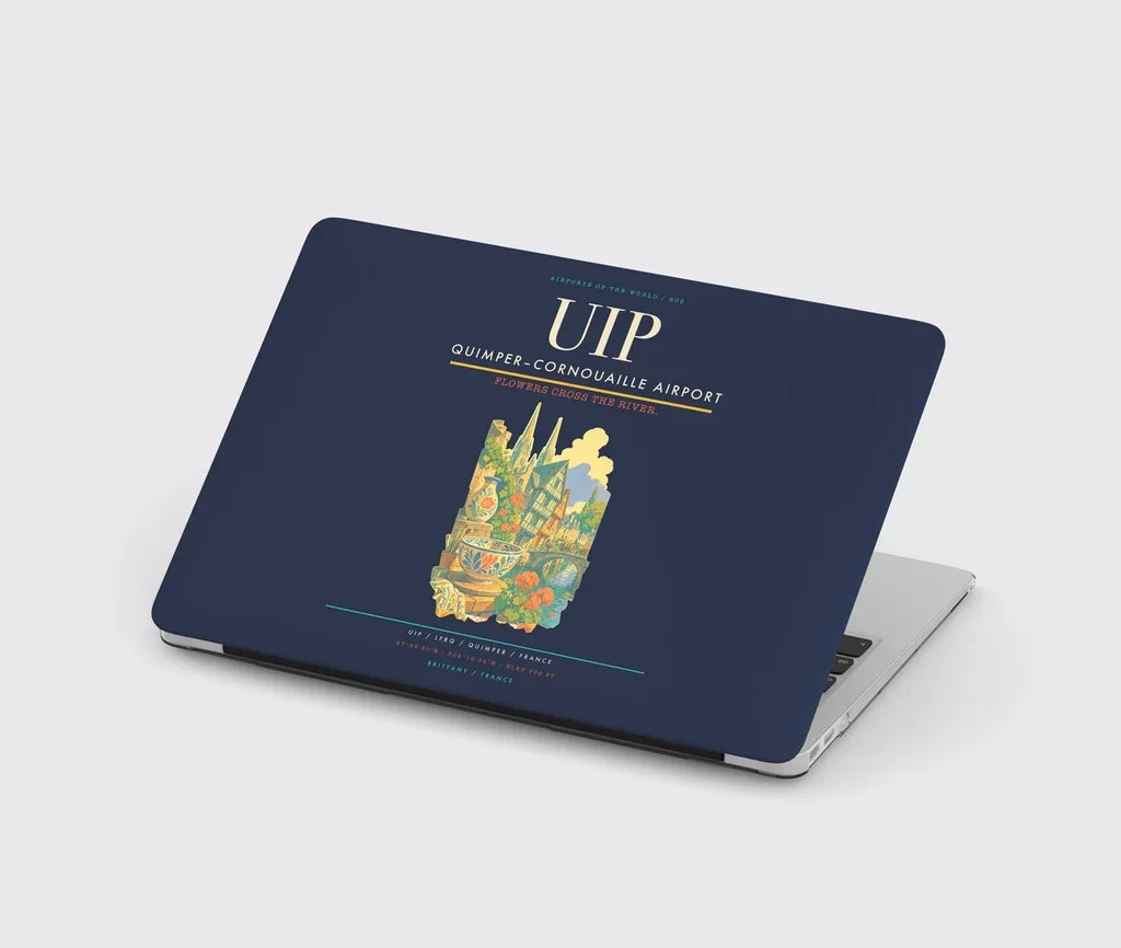 Quimper–Cornouaille Airport (UIP) design on navy blue MacBook case