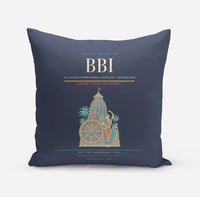 Thumbnail for Biju Patnaik International Airport (BBI) design on navy blue pillow