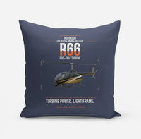 Thumbnail for Robinson R66 design on navy blue pillow
