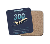 Thumbnail for Bombardier Challenger 300 design on navy blue 1 piece coaster