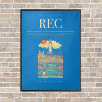 Thumbnail for Recife Guararapes - Gilberto Freyre International Airport REC vertical canvas print - framed - turquoise background