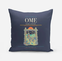 Thumbnail for Nome Airport (OME) design on navy blue pillow