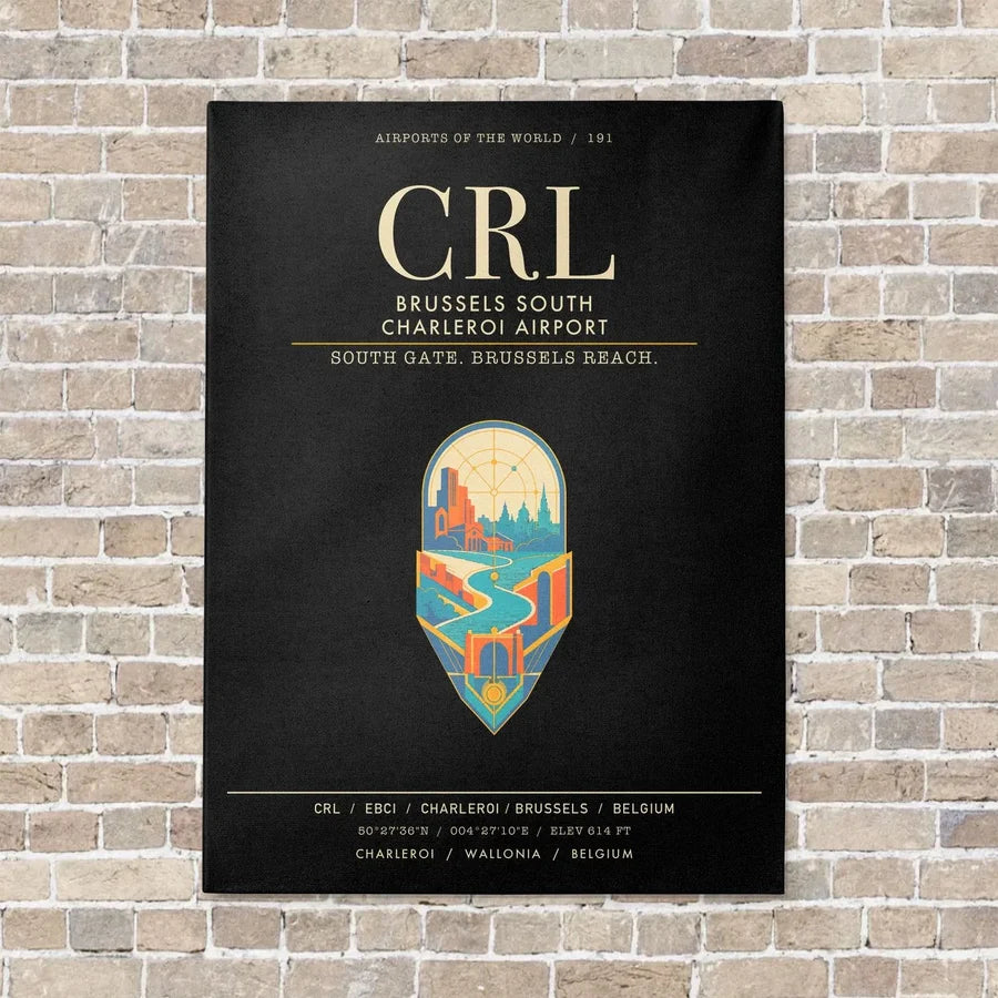 Brussels South Charleroi Airport CRL - Canvas Framed - Black