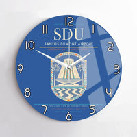 Thumbnail for Santos Dumont Airport (SDU) design on blue no frame wall clock