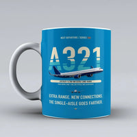 Thumbnail for A321XLR Mug design on turquoise airbus