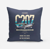 Thumbnail for Cessna T207A Stationair 8 design on navy blue pillow