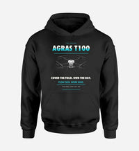 Thumbnail for DJI Agras T100 design on black hoodie single side
