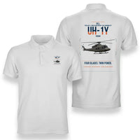 Thumbnail for Bell UH-1Y Venom design on white double-side polo t-shirt, double-side print